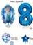 Frozen Elsa Mavi Rakamlı Balon Seti Konfetili Şeffaf Balonlu Karlar Kraliçesi Elsalı Balon Seti 3