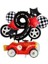 Vintage Race Car Siyah Yaş Rakam Balonlu Set Yarış Arabası Doğum Günü Kırmızı 10'lu Balon Set 1