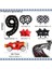 Vintage Race Car Siyah Yaş Rakam Balonlu Set Yarış Arabası Doğum Günü Kırmızı 10'lu Balon Set 2