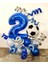 Mavi Rakam Balon ve Futbolcu Temalı Balon Buketi Seti 1