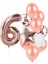 Rose Gold Rakam Pullu Şeffaf Balon Gül Kurusu Tonları Balon Buketi 1