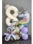 Unicorn Balon Unicorn Tema Krem Rakam Balonlu Makaron Gökkuşağı Set (1-9 Arası Yaş Seçimli) 1
