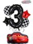 Siyah Rakam Balonlu Şimşek Mcqueen Balon Seti Arabalar (Cars) 1