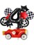 Vintage Race Car Siyah Yaş Rakam Balonlu Set Yarış Arabası Doğum Günü Kırmızı 10'lu Balon Set 1
