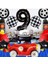 Vintage Race Car Siyah Yaş Rakam Balonlu Set Yarış Arabası Doğum Günü Kırmızı 10'lu Balon Set 5