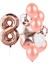 Rose Gold Rakam Pullu Şeffaf Balon Gül Kurusu Tonları Balon Buketi 1