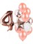 Rose Gold Rakam Pullu Şeffaf Balon Gül Kurusu Tonları Balon Buketi 1