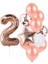 Rose Gold Rakam Pullu Şeffaf Balon Gül Kurusu Tonları Balon Buketi 1