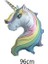 Unicorn Balon Unicorn Tema Krem Rakam Balonlu Makaron Gökkuşağı Set (1-9 Arası Yaş Seçimli) 2