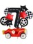 Vintage Race Car Siyah Yaş Rakam Balonlu Set Yarış Arabası Doğum Günü Kırmızı 10'lu Balon Set 1