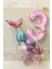 Deniz Kızı Balon Buketi Kraliçe Taçlı Pembe Rakam Balonlu Deniz Kabuğu Ful Set 1