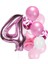 Fuşya Rakam Pullu Şeffaf Balon Pembe Tonları Balon Buketi 1