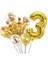 Altın Rakam Kral Taç Parlak (Krom) Balon ve Pullu Şeffaf Balonlu Set 1