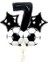 Siyah Rakam Balon Futbol Topu ve Siyah Yıldız Balon Seti 1