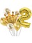 Altın Rakam Kral Taç Parlak Balon ve Pullu Şeffaf Balonlu Set 1