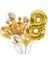 Altın Rakam Kral Taç Parlak Balon ve Pullu Şeffaf Balonlu Set 1