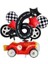 Vintage Race Car Siyah Yaş Rakam Balonlu Set Yarış Arabası Doğum Günü Kırmızı 10'lu Balon Set 1