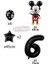 Siyah Rakam Balonlu Mickey Mouse Siyah Balon Seti Mini Fare Temalı 2
