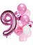 Fuşya Rakam Pullu Şeffaf Balon Pembe Tonları Balon Buketi 1