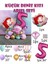 Little Mermaid Ariel Küçük Deniz Kızı Balon Buketi Fuşya Rakam Balon 2
