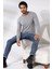 Compact Penye Likralı Regular Fit Uzun Kol Pis V Yaka T-Shirt 19698 Grimelanj 3