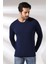 Compact Penye Likralı Regular Fit Uzun Kol Pis V Yaka T-Shirt 19698 Lacivert 2