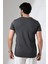 V Yaka Regular Fit Compact Pamuklu Esnek T-Shirt 19953 Koyu Antrasitmelanj 4
