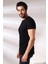 V Yaka Regular Fit Compact Pamuklu Esnek T-Shirt 19953 Siyah 2
