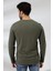 Compact Penye Likralı Regular Fit Uzun Kol V Yaka T-Shirt 19647 Haki 4
