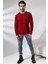 Compact Penye Likralı Regular Fit Uzun Kol V Yaka T-Shirt 19647 Bordo 1