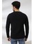 Compact Penye Likralı Regular Fit Uzun Kol V Yaka T-Shirt 19647 Siyah 4