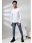 Compact Penye Likralı Regular Fit Uzun Kol V Yaka T-Shirt 19647 Beyaz 1