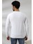 Compact Penye Likralı Regular Fit Uzun Kol V Yaka T-Shirt 19647 Beyaz 4