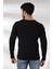 Compact Penye Likralı Regular Fit Uzun Kol Pis V Yaka T-Shirt 19698 Siyah 4