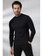 Yarım Balıkçı Kaşkorse Sweatshirt 20362 Siyah 2