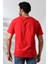 Erkek Pamuklu Penye Kompakt Bisiklet Yaka Comfort Fit Basic T-Shirt 21751 Kırmızı 4