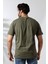 Erkek Pamuklu Penye Kompakt Bisiklet Yaka Comfort Fit Basic T-Shirt 21751 Haki 4