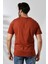 Erkek Pamuklu Penye Kompakt Bisiklet Yaka Comfort Fit Basic T-Shirt 21751 Taba 4