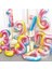 2li Unicorn Tema Gökkuşağı Rakam Balonlu Happy Birthday Banner Full Set 3