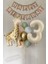 Bej Krem Rakam Balon Soft Kahve Renkler Zürafa Set Arka Fon Yaş Balon Kraft Happy Birthday Banner 1