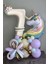 Unicorn Balon Unicorn Tema Krem Rakam Balonlu Makaron Gökkuşağı Set (1-9 Arası Yaş Seçimli) 1