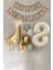 Bej Krem Rakam Balon Soft Kahve Renkler Zürafa Set Arka Fon Yaş Balon Kraft Happy Birthday Banner 1