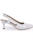 Rahat Modern Arka Açık Deri Stiletto Beyaz 1108 5
