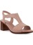 Hakiki Deri sandalet Modern Lastikli 100607 Pudra 3