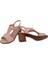 Hakiki Deri sandalet Modern Lastikli 100607 Pudra 5