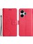 Xiaomi Redmi 13 5g/13 4g Kılıf Pu Deri Telefon Cüzdan Kılıfı Kayışlı-Kırmızı (Yurt Dışından) 1