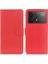 Xiaomi Poco F6 Pro 5g Kılıf Cüzdan Kart Yuvaları Litchi Doku Deri Telefon Kapağı-Kırmızı (Yurt Dışından) 1
