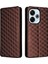 Xiaomi Redmi 13 5g/13 4g Kılıf Manyetik Kapatma Eşkenar Dörtgen Telefon Kapağı-Kahverengi (Yurt Dışından) 1