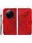 Xiaomi Redmi A3 Kılıf Swallowtail Çevirme Pu Deri Telefon Kapağı-Kırmızı (Yurt Dışından) 1