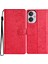 Xiaomi Redmi 13C 4g Telefon Kılıfı Için Çiçek Baskı Standı Deri Kapak-Kırmızı (Yurt Dışından) 1